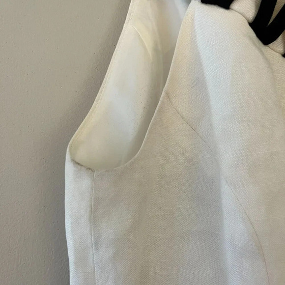 Tahari Arthur S Levine Womens White A Line Dress 4 Sleeveless Geometric Collar - Picture 7 of 13